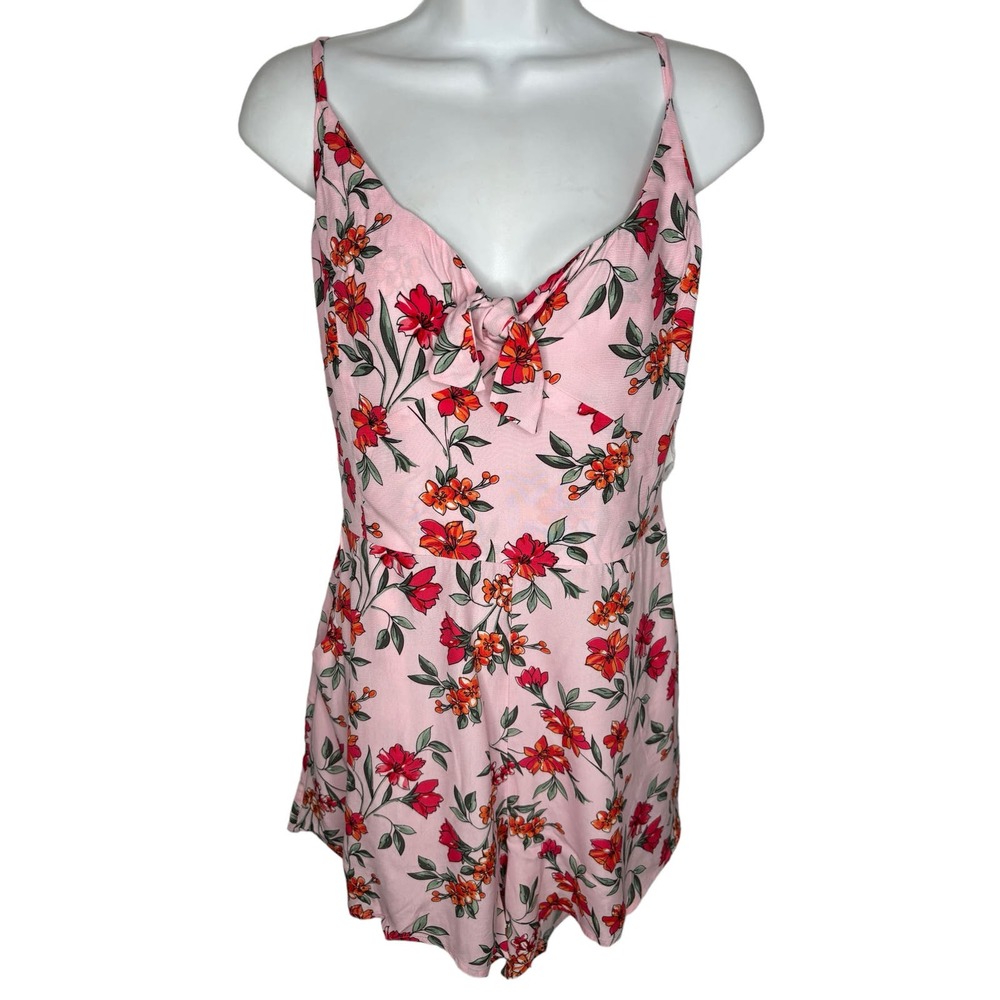 City Chic NWT Women Floral Botanica Pink Playsuit Sleeveless Wide Leg Romper